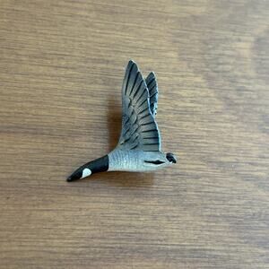 Vintage Hand Painted Leather Canadian Goose Brooch Pin Canada